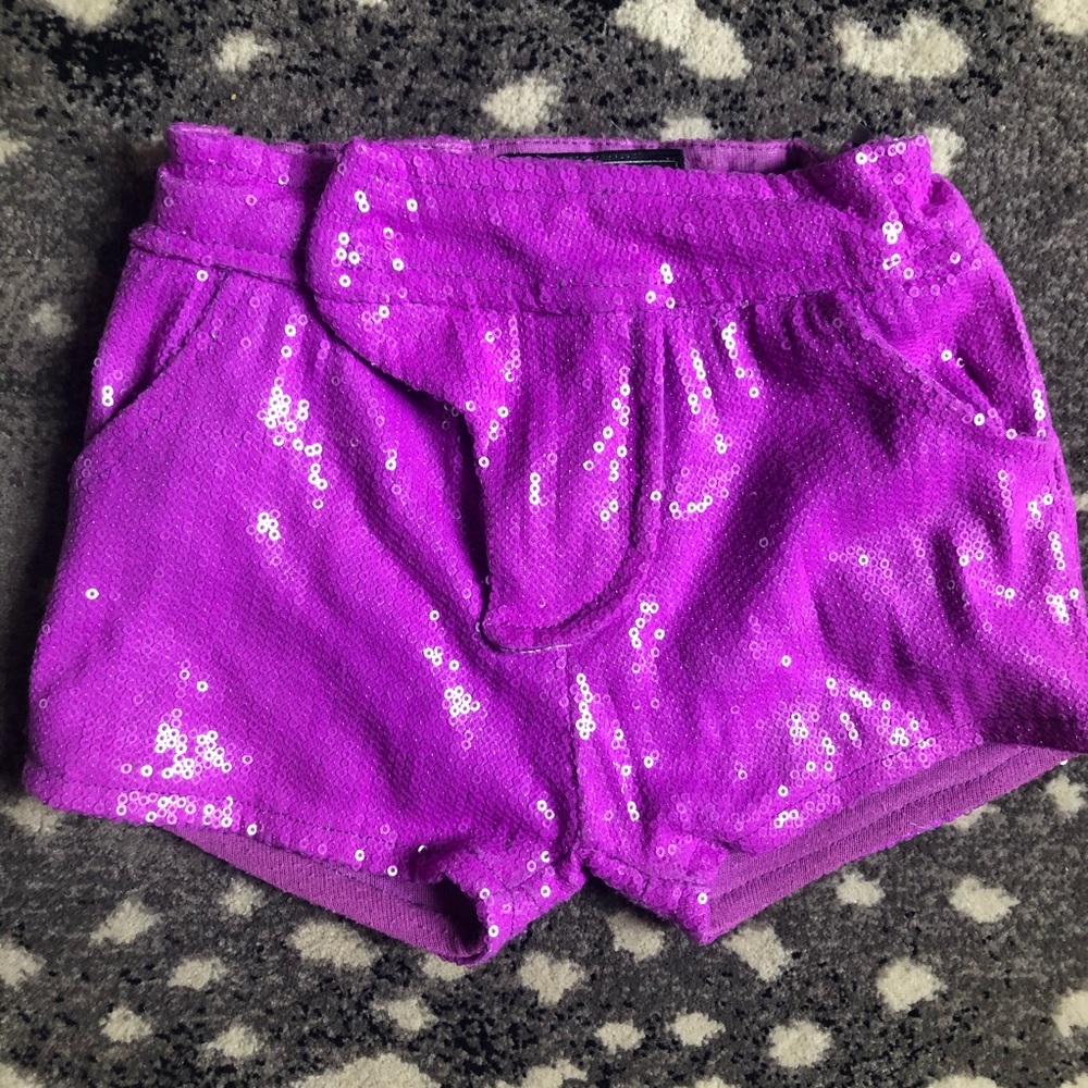 Sequin Purple Girls' Shorts